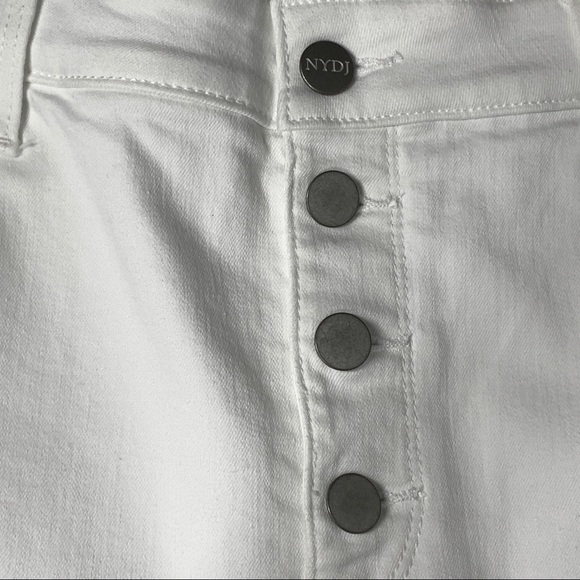 NYDJ Ami Exposed Button Fly Stretch Ankle Women's Jeans in Optic White - Picture 12 of 16